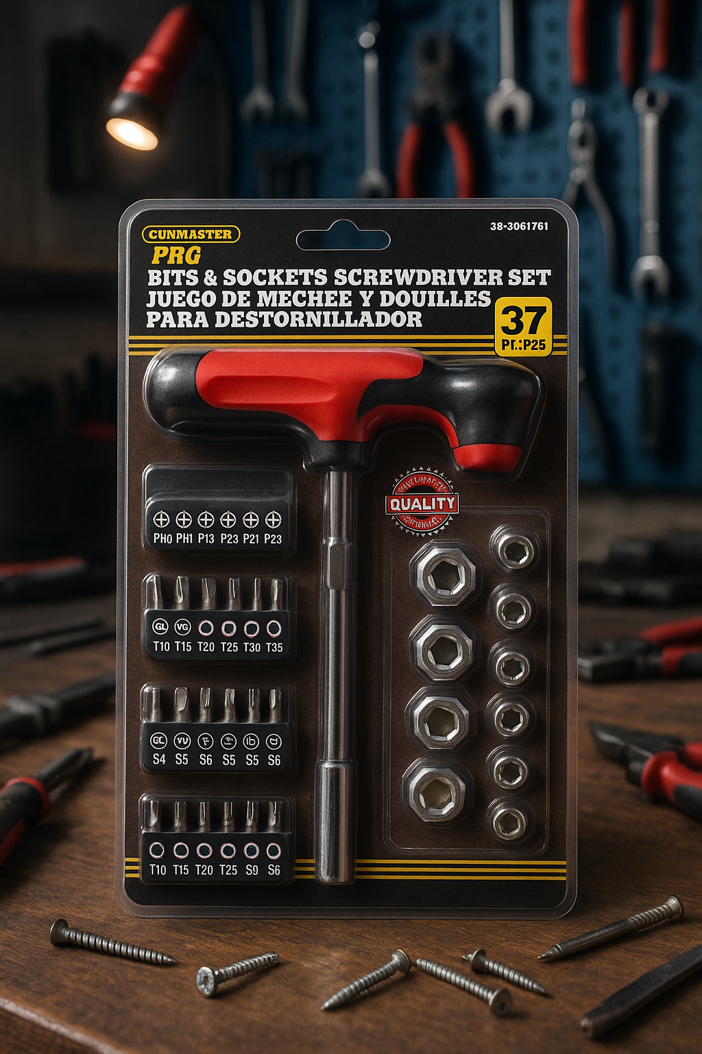 Juego de aDados y Puntas Para Destornillador 37 Piezas